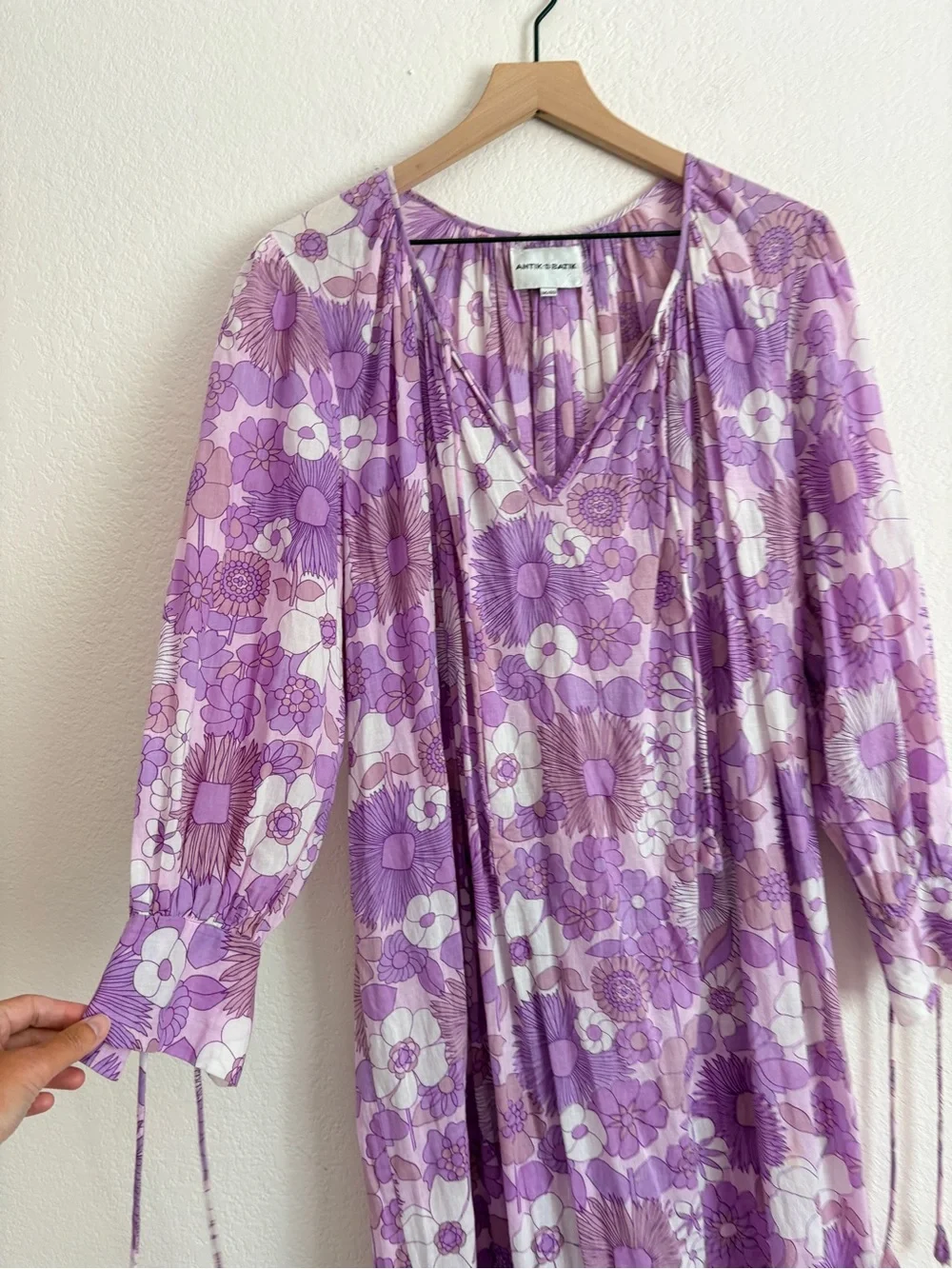 Antik Batik Boho Paula Lavender Maxi Dress